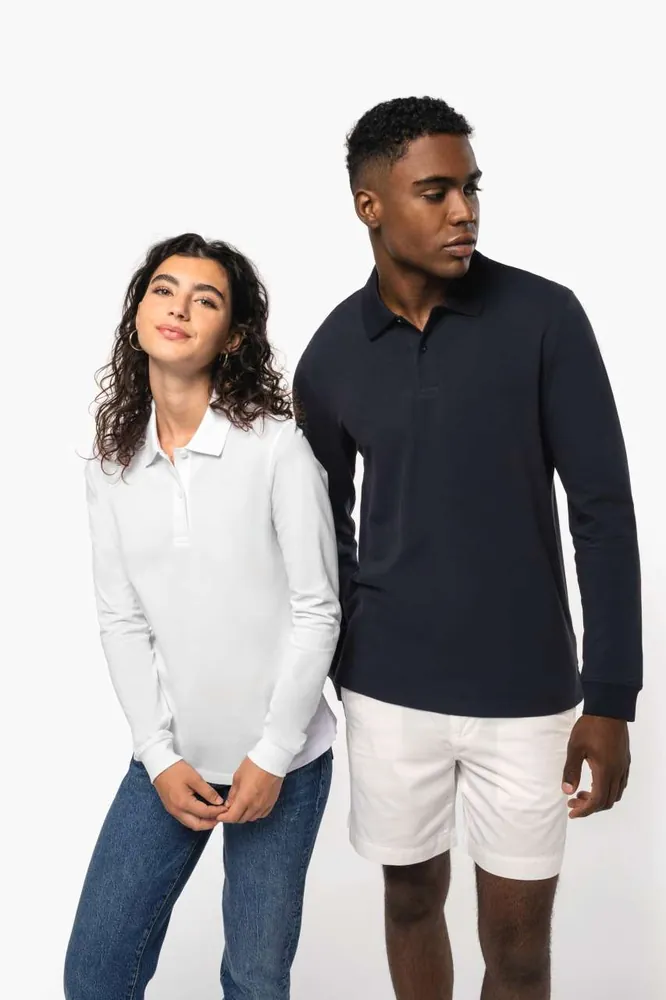 Tricou polo cu mânecă lungă damă Kariban Organic 180 Piqué KA2028 · 180 g/m²
