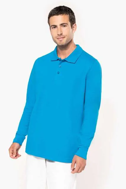 Tricou polo cu mânecă lungă bărbați Kariban Piqué KA256 · 180 g/m², bumbac