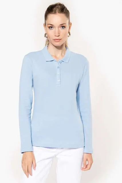 Tricou polo cu mânecă lungă damă Kariban Piqué KA257 · 180 g/m², bumbac
