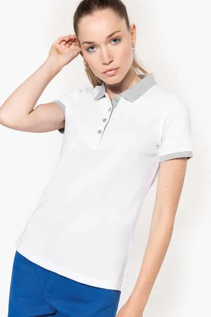 Tricou polo damă Kariban Two-Tone Piqué KA259 · 180 g/m², bumbac