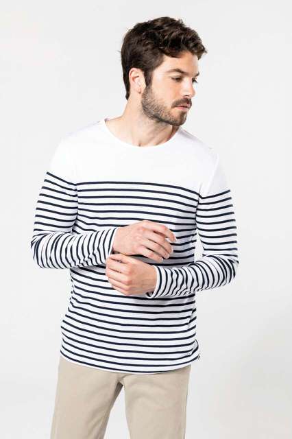 Tricou cu mânecă lungă bărbați Kariban Breton Stripe KA366 · 220 g/m², bumbac