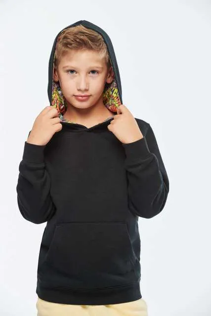 Hanorac cu glugă copii Kariban Contrast Patterned KA4014 · 280 g/m², bumbac / poliester