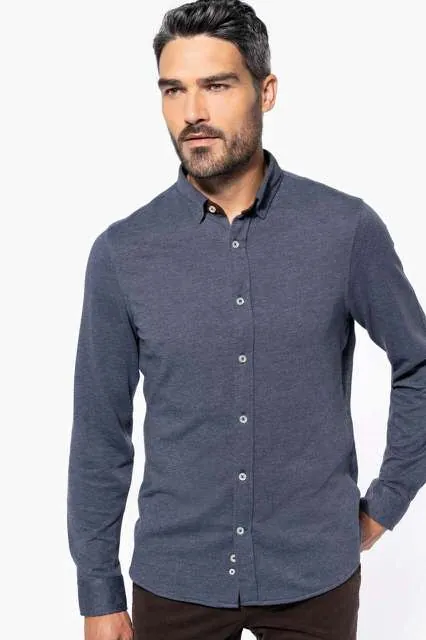 Cămașă bărbați Kariban Jacquard Knit KA507 · 165 g/m², bumbac / poliester