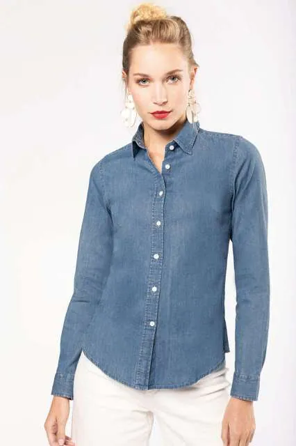 Cămașă damă Kariban Denim KA509 · 160 g/m², bumbac