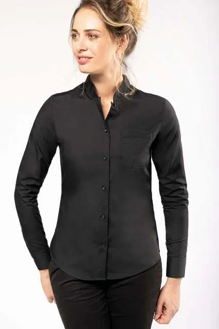 Cămașă damă Kariban Mandarin Collar KA514 · 110 g/m², bumbac / poliester