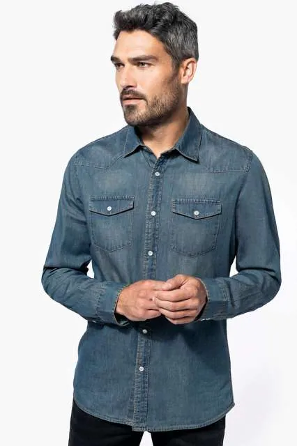 Cămașă bărbați Kariban Denim KA519 · 150 g/m², bumbac