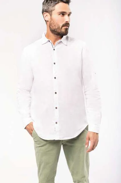 Cămașă bărbați Kariban Linen Cotton KA588 · 130 g/m², bumbac