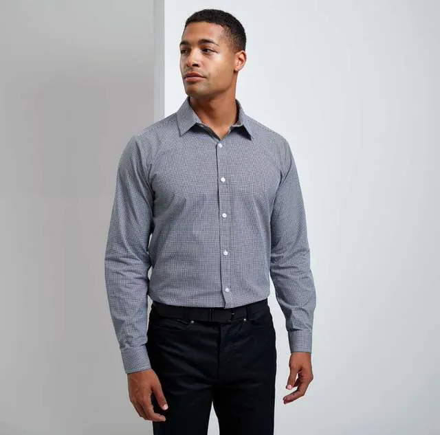 Cămașă bărbați Premier Gingham Cotton Microcheck PR220 · 115 g/m², bumbac