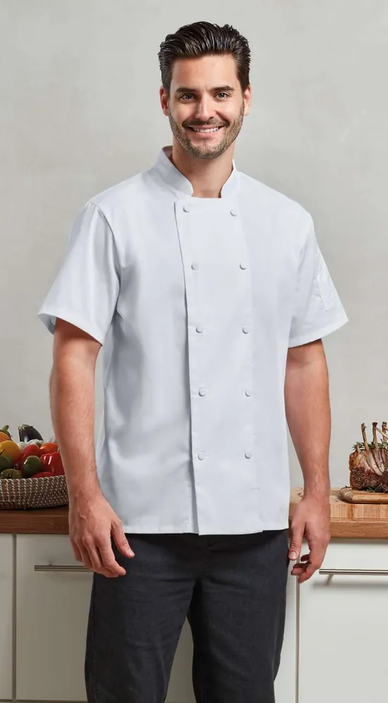 Tunică de bucătar Premier Chefs Coolchecker PR902 · 170 g/m², bumbac / poliester