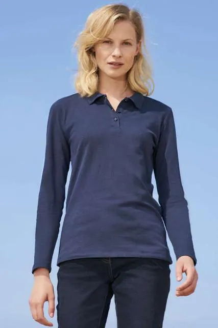 Tricou polo cu mânecă lungă damă SOL'S Perfect LSL SO02083 · 180 g/m², bumbac