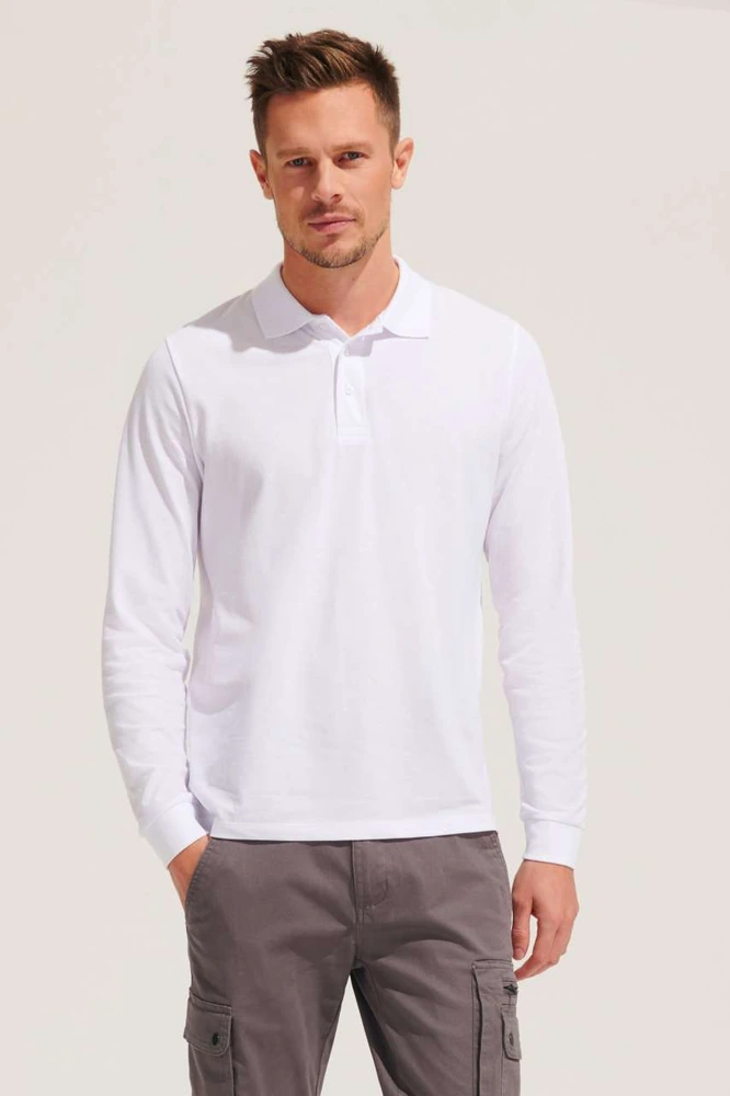 Tricou polo cu mânecă lungă bărbați SOL'S Prime LSL SO03983 · 200 g/m², bumbac / poliester
